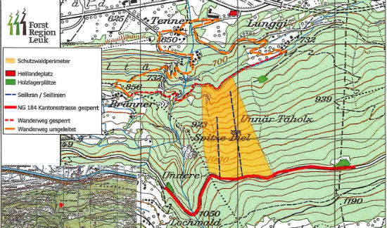 Forst Region Leuk Sperrung Kantonsstrasse Nov gross